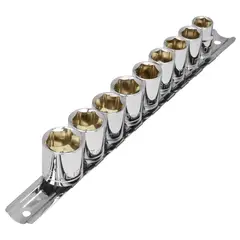 PRETUL - Juego de Copas 9 Piezas desde 10 mm hasta 19 mm Cuadrante 3/8''