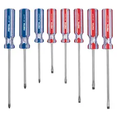 PRETUL - Juego de Destornilladores 8 Piezas Mango de PVC con Puntas Magnéticas