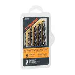 TRUPER - Juego de Brocas Profesionales para Madera 6 Piezas 1/8'' A 5/16''