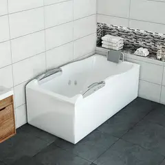 FIRPLAK - Jacuzzi Malta Plus Blanca Básica Derecha 160X80Cm Con Mantenedor De Temperatura