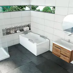 FIRPLAK - Jacuzzi Malta Plus Blanca Básica Izquierda 160X80Cm Con Mantenedor De Temperatura