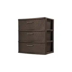 STERILITE - Organizador con 3 Cajones Anchos Ratan