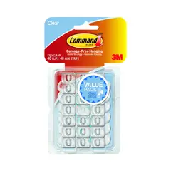 COMMAND - Clip Decorativo Adhesivo Transparente