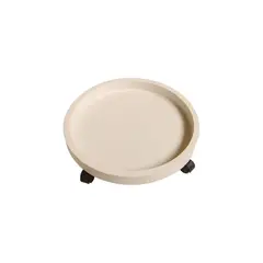 LANDSCAPERS SELECT - Base Para Matera Con Ruedas Plástico Redondo 33.02cm Blanco