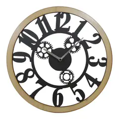 undefined - Reloj Industrial Madera 40x40 Cm Negro Amsterdam