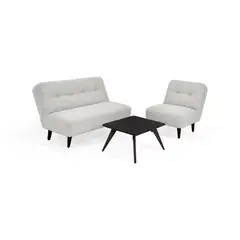 ROCA - Sala Baltimore 81X122X82 Cm Plata + Mesa Centro