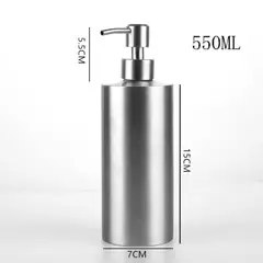 TRIPLE CLEAN - Dispensador De Jabón Líquido Acero Inoxidable 550 Ml De 21x7 Cm