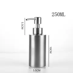 TRIPLE CLEAN - Dispensador De Jabón Líquido Acero Inoxidable 250 Ml De 15x6 Cm