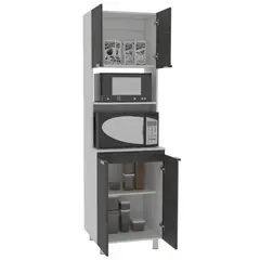 RTA DESIGN - Mueble Microondas Fendi Rta Blanco Roble Gris 205X60X51.3 Cm