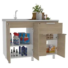 RTA DESIGN - Mueble Inferior Fendi RTA Blanco Rovere 88x120x51.5 cm