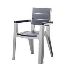 MQ - Silla Plástica Con Brazos Madeira Cuarzo