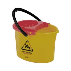 ESTRA - Balde Con Escurridor 12 Litros Amarillo Piso Mojado