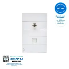 VTA PLUS - Toma Tv Coaxial + Datos Rj45 Switch Iot Blanco