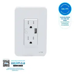 VTA PLUS - Toma Doble P/T + Toma USB A Inteligente Blanco