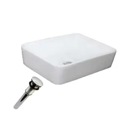 INKORPORAR - Kit Lavamanos Sobreponer Elegant Rectngular+Desague Push Lujo