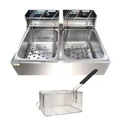 FULLER - FREIDORA DE ACEITE ELECTRICA 2 TANQUES CADA TANQUE 5.5 l COMERCIAL