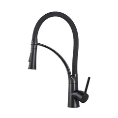 CCOL - Grifería Lavaplatos Negra Cuello Flexible Premium Consumo 7.3 l/min