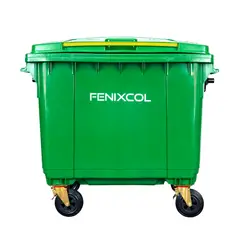 GENERICO - Contenedor Con Ruedas Plástica 660 Litros Verde Con Tapa