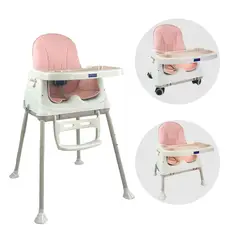 HAPPY BABY - Silla Comedor para Bebé 3 en 1 Zoe Rosado