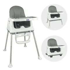 HAPPY BABY - Silla Comedor para Bebé 3 en 1 Zoe Gris