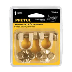 PRETUL - 2 Terminales De Latón Para Batería De Carro, Poste Superior
