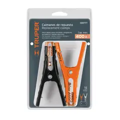 TRUPER - 2 Pinzas O Caimanes 6 Awg De Repuesto Para Cables De Iniciar