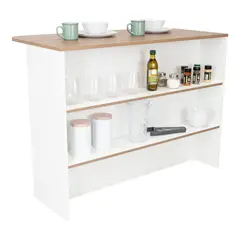 RTA DESIGN - Barra Auxiliar Fendi Blanco + Castaño 90 X 120 X 60