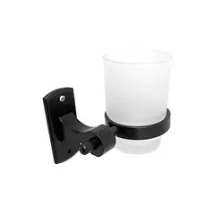 CCOL - Accesorio Baño Soporte Negro Con Vaso En Vidrio Noordico
