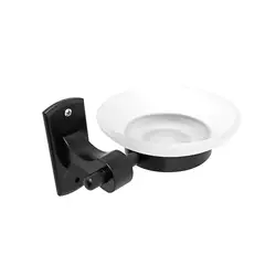 CCOL - Accesorio Baño Soporte Negro Con Jabonera Vidrio Noord