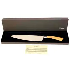 SALADINI - Cuchillo Profesional Acero Inoxidable Madera Olivo 9.8 Pulgadas