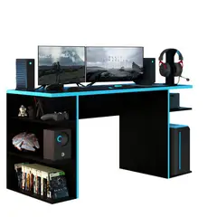 MADESA - Escritorio Gamer 75X136X60 Azul y Negro