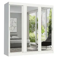 MADESA - Closet Reno 205X180X54 3 Puertas Espejo Blanco