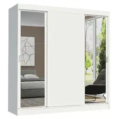MADESA - Closet Reno 205X180X54 3 Puertas y Espejos Blanco