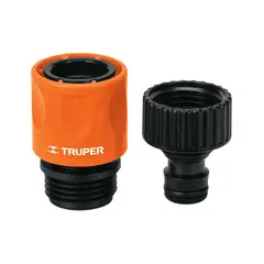 TRUPER - Acople Rápido Sistema Click Para Manguera, Uso En Llave