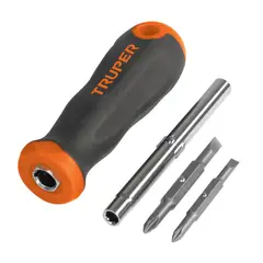 TRUPER - Destornillador con 2 Puntas Dobles y 1 Barra Hexagonal Doble