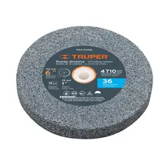 TRUPER - Piedra Abrasiva de 6 Pulgadas para Esmeril Gran 36 Espesor 3/4 Pulgadas