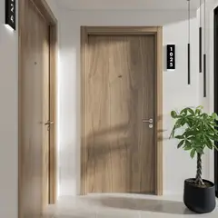 GENERICO - Kit Puerta De Acceso Madera 100x235cm Castano