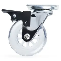 MADECENTRO - Rodachina Pu Transparente Con Freno 64 Kg