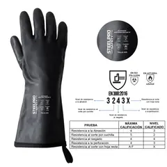 STEELPRO - Paquete Por 12 Unidades Guante Altas Temperaturas Neopreno 350 Grados Talla