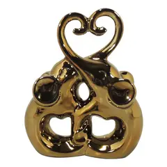 undefined - Escultura Elefante Corazón Cerámica 16.5x20.5cm Oro Gold