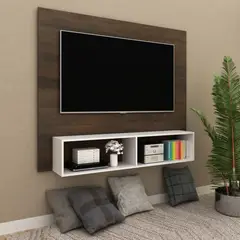MUEBLES 2020 - Panel para TV Esperanza Rústico/Blanco