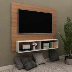 MUEBLES 2020 - Panel para TV Esperanza Almendra/Blanco