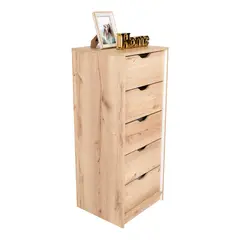 JUST HOME COLLECTION - Cómoda Basile 5 Cajones 45x108x41,3 cm Madera Natural