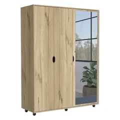 undefined - Armario con Espejo Basilea Duna/Blanco Marquez 188,3x140x52,3cm