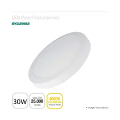 SYLVANIA - Panel Led Sobreponer Redondo 30w Luz Neutra Luz Blanco 100-240v 2100 Lumenes Certificado