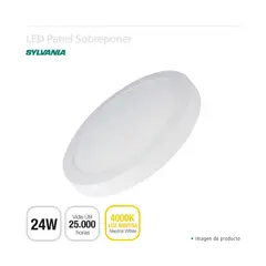 SYLVANIA - Panel Led Sobreponer Redondo 24w Luz Neutra 100-240v 1680 Lumenes Certificado