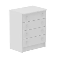 MUEBLES 2020 - Cómoda Serena en Mdp 4 Cajones color Blanco 64X79X45Cm