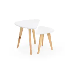 HOGAR VENECIA - Set de Mesas Auxiliares Escocia 44X70X39 Blanco