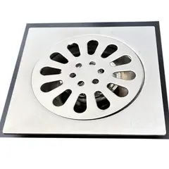 GENERICO - Rejilla Sifón ref Sol Acero Inoxidable 10 x 10cm para Tubería 2-3 pulg