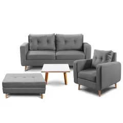 undefined - Sala Palermo Sofa + Poltrona + Puff + Mesa